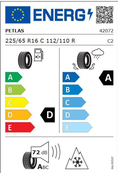 Petlas 225/65 R16C 112/110R FullGrip PT935 Kış Lastiği 2025